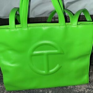 Telfar Neon Green Shopping Bag